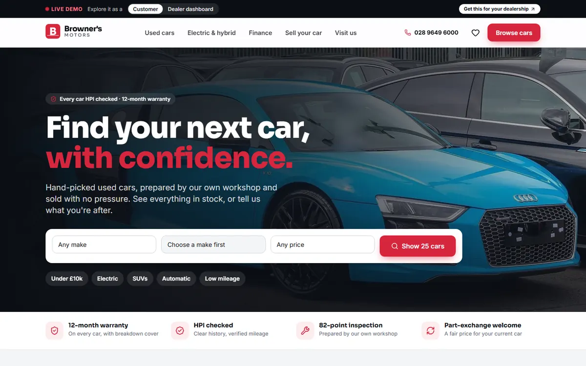 Browner's Motors — Car Dealership demo